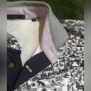 Greyson NWOT  Golf Polo Shirt Mens Large all over WOLF WOLVES wilderness print